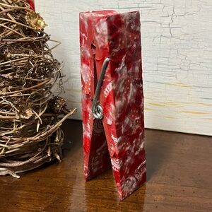 Note Holder - handcrafted decoupaged large clothespin style
